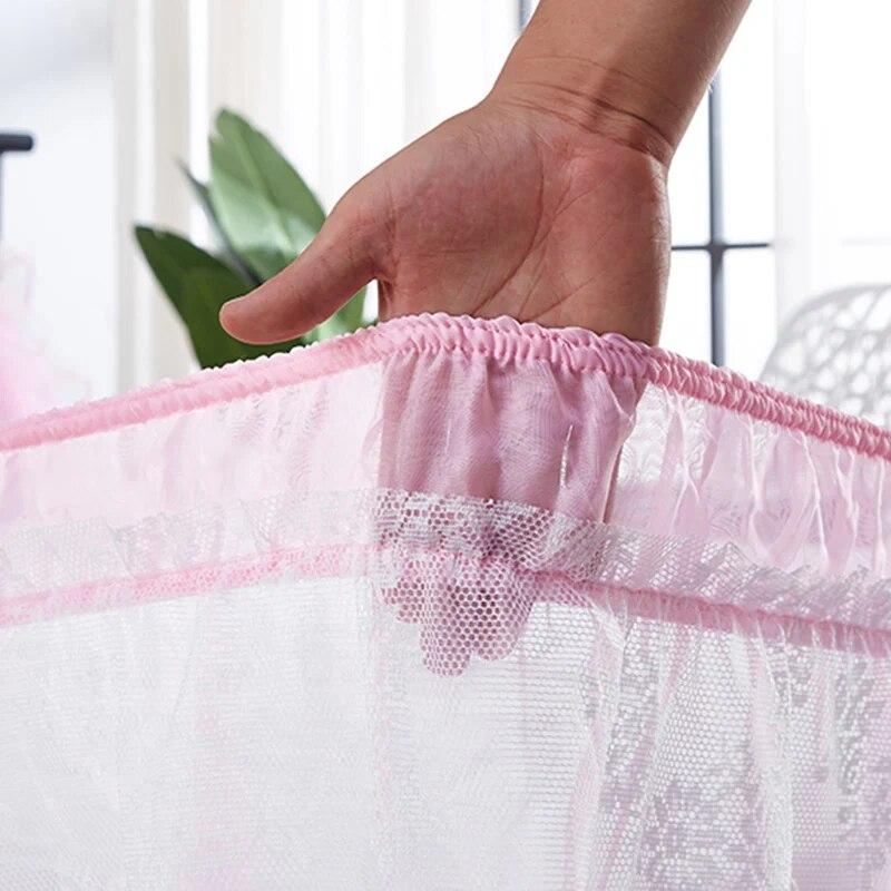 Two Layers Lace Bed Skirt Elastic Wrap Around Bed Cover Without Surface Bed Skirt Couvre Lit Twin/Full/Queen/King Size Bed Decor