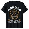 Винтажная футболка ADHD&D Roll for Concentration DnD для мужчин и женщин, RPG, геймерская графическая одежда, футболка со смешной надписью, блузки с коротким рукавом, подарок