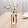 Geometric Shape Clear Acrylic Vase Flower Pot Organizer Desktop Supplies for School Office Bedroom Hydroponic Flower