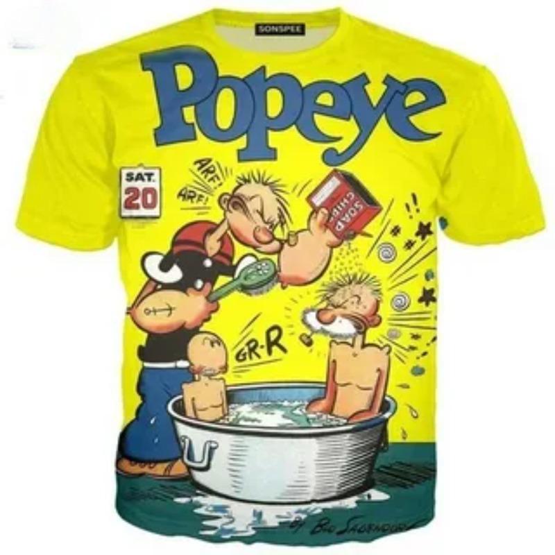 Модная новая забавная футболка с 3D-печатью мультяшного персонажа, мужская, удобная, повседневная, с круглым вырезом, с коротким рукавом