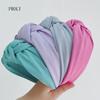 PROLY Новая Мода Аксессуары для Волос Для Женщин Широкий Бок Центральный Узел Тюрбан Однотонный Повседневный Ободок Повязка на Голову