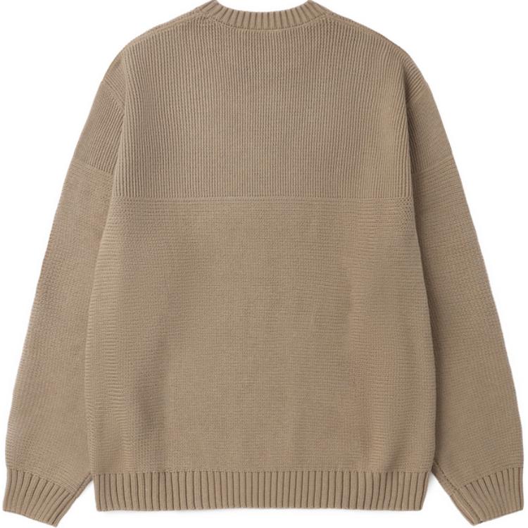 Carhartt WIP Однотонный вязаный пуловер с длинным рукавом и круглым вырезом с вышитым логотипом Мужской свитер Хаки CHXSWI033884N