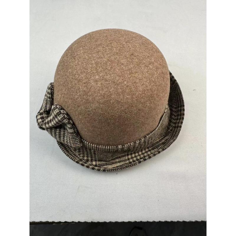Women S Elegant Wool Bucket Hat With Bow Plaid For Mom Autumn Winter