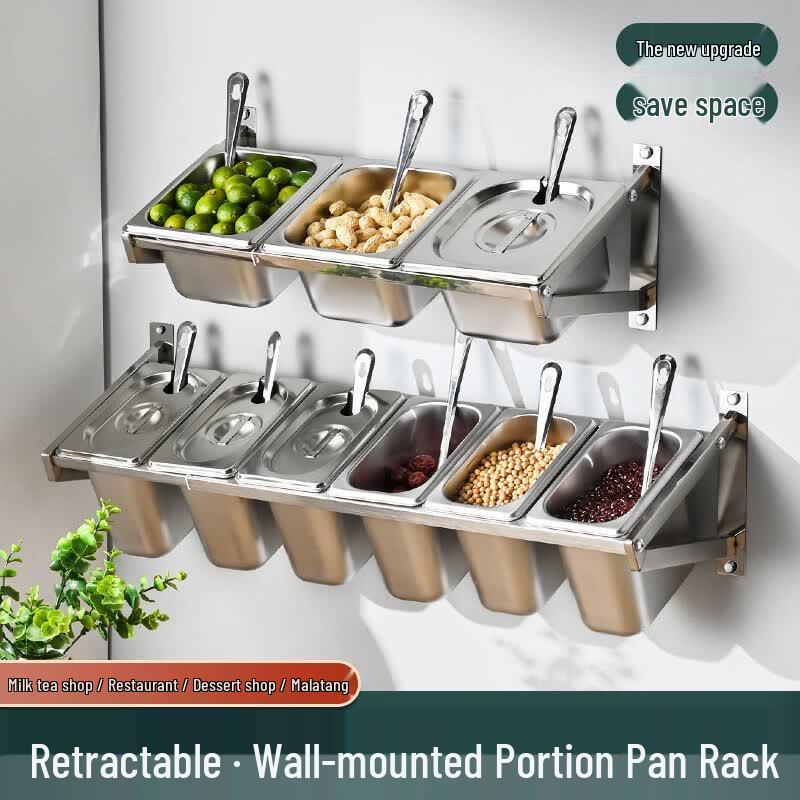 Commercial Wall-Mounted Stainless Steel Food Pan Rack Set