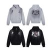 American Vintage Distressed Zip Hoodie Mens Loose Fit Casual Sweatshirt Streetwear