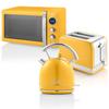 Retro Set Petit-Déjeuner Bouilloire 1,8L Grille-Pain 2 Tranches Micro-ondes 20L SWAN STRP2070YELNEU 850W Jaune 57935