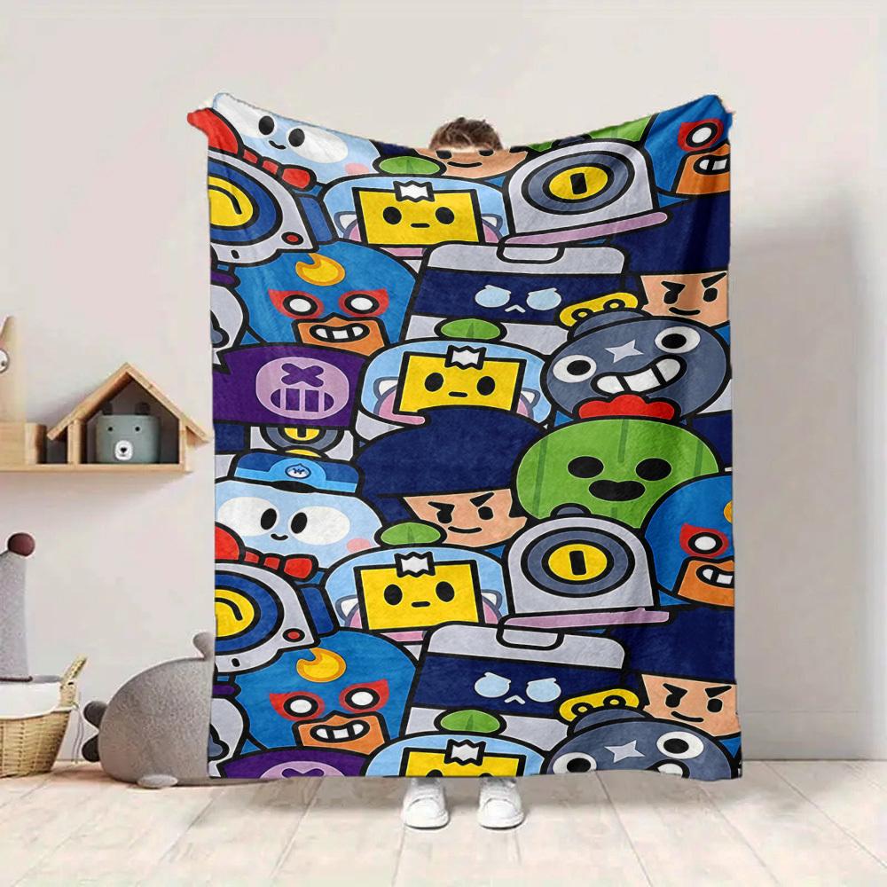 1pc Robot Toy Print Blanket   Lightweight Flannel Throw Blanket For Sofa, Bed, Living Room, Office, Outdoor Travel, Camping