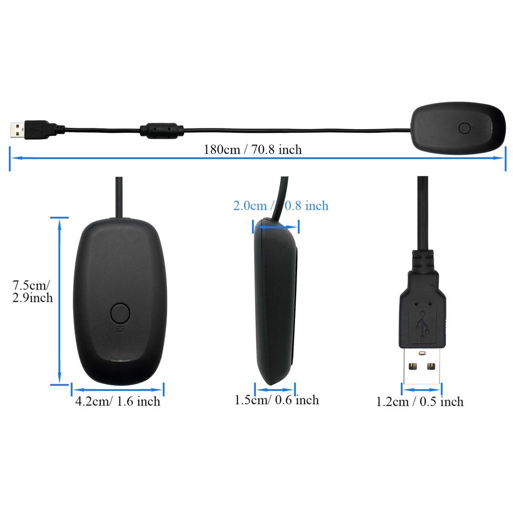 OSTENT Receiver USB Wireless Controller for PC Microsoft Xbox 360 Slim Game