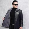 New Autumn and Winter Men's Leather Jackets Men's Thick Leather Jackets Dad Casual Lapel Leather Jackets Men