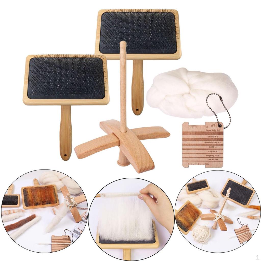 Wool Brushes Crochet Accessories Convenient Drop Spindle Carders Yarn Wpi Guide Gauge Multitool
