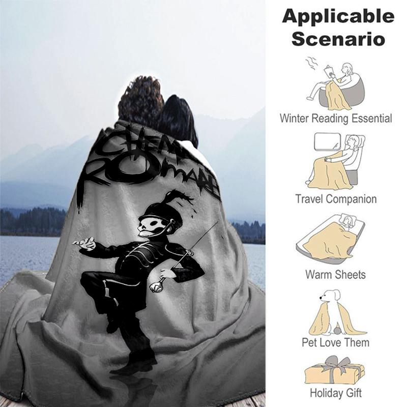 1pc Blanket My Chemical Romance The Black Parade Print Design, Lightweight Blanket for Sofa, Bed- Soft &Warm, Gift for All Seasons like Christmas, Hal