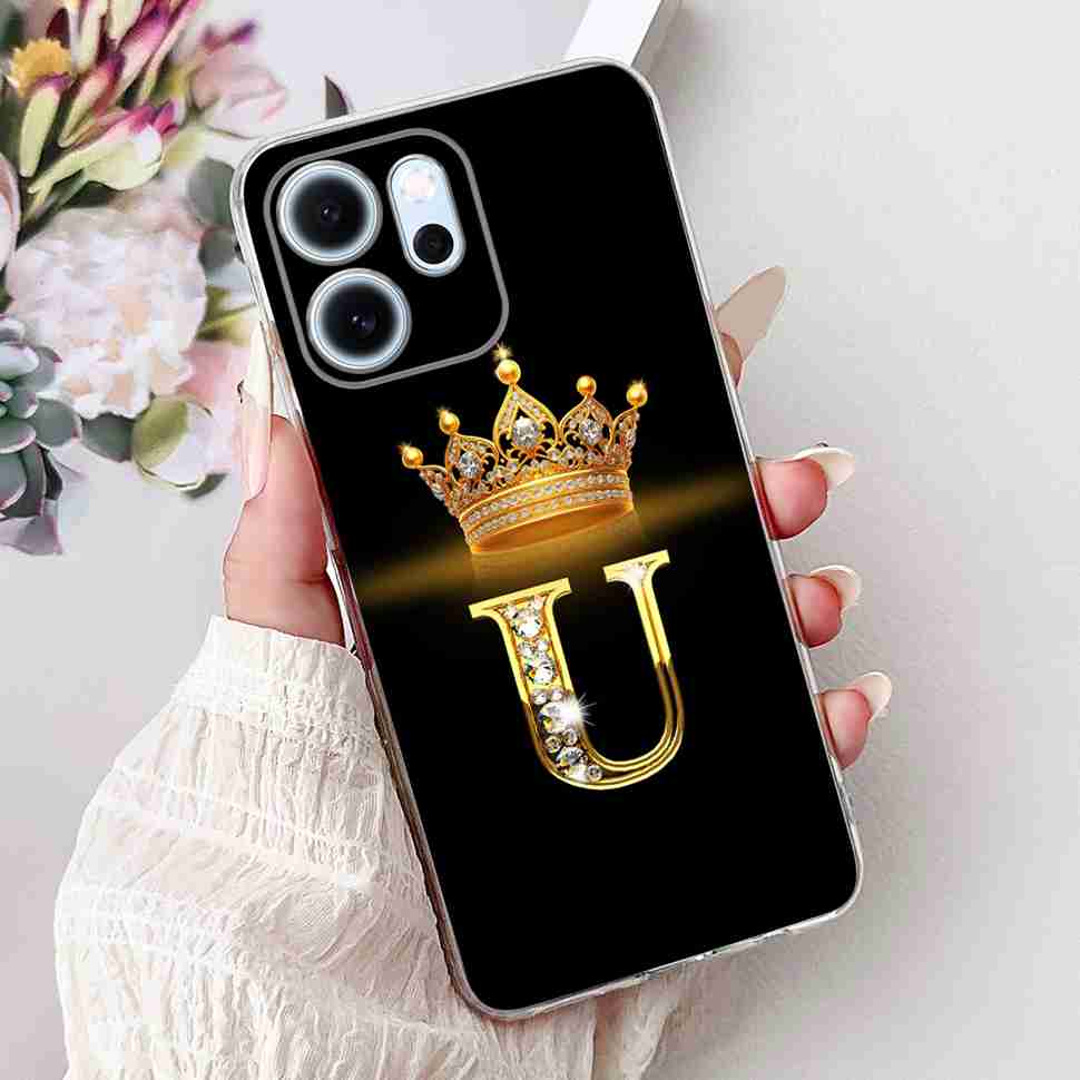 Чехол для Oppo Reno14 F 5G 6.57" Популярный дизайн Буквы A-Z Корона ТПУ Мягкий силиконовый чехол Для телефона Oppo Reno 14F CPH2743