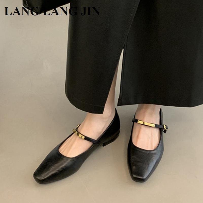 New Fashion Footwear Flats Ballet Shoes Brand Designer Women Casual Loafer Mary Janes Shoes Square Toe Ballerina Soft Shoe Mujer