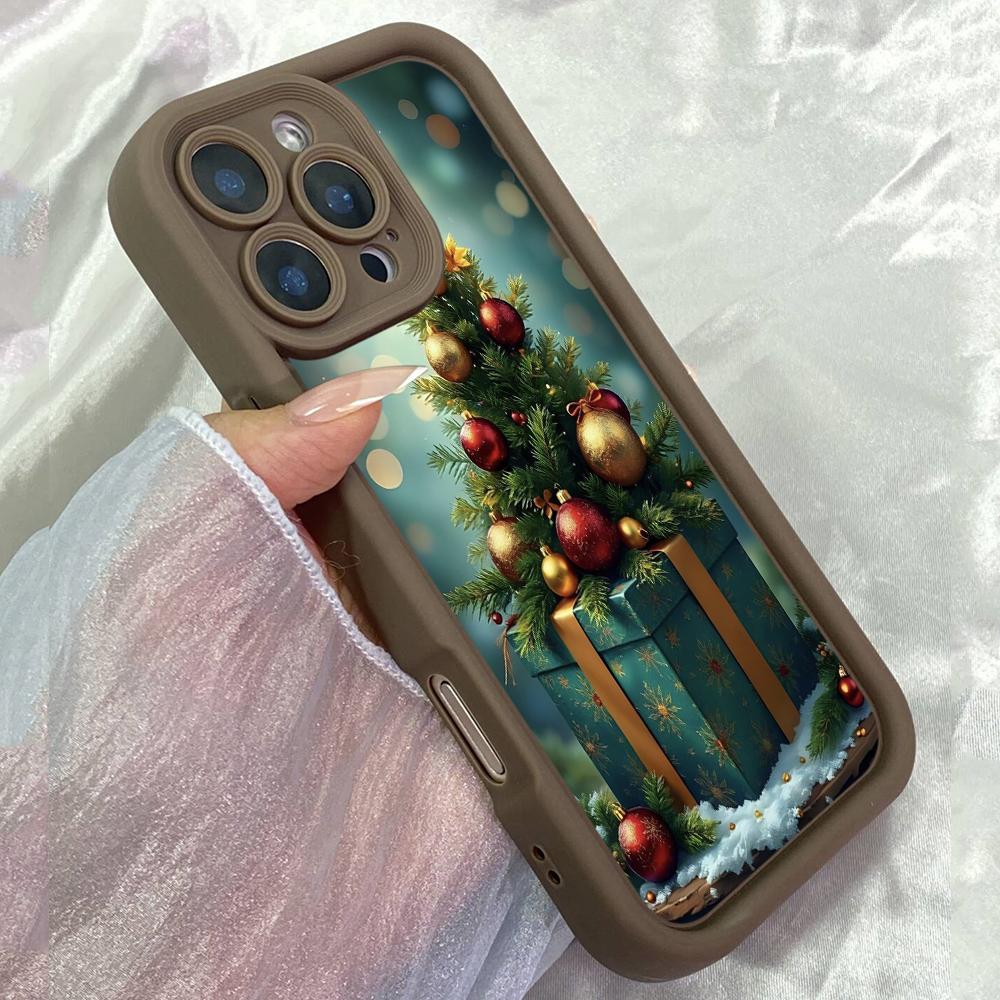 JT59 Красивые Рождественские Подарки Телефон для iPhone 17 Pro Max Samsung S26 S25 Ultra A17 A16 A07 Xiaomi 15T Redmi Note 14 Pro Plus Мягкий Чехол-Крышка из ТПУ