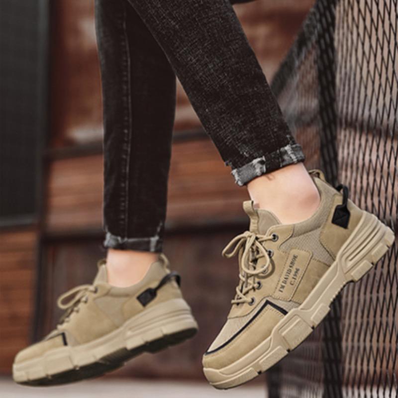 Модные мужские кроссовки, дышащая повседневная обувь, износостойкая обувь для защиты труда, мужская обувь на нескользящей платформе, шнуровка, теннис