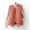 2024 Autumn and Winter New Light Down Jacket Women's Liner Small Vest Round Neck Wearing Collarless Light Vest Tide