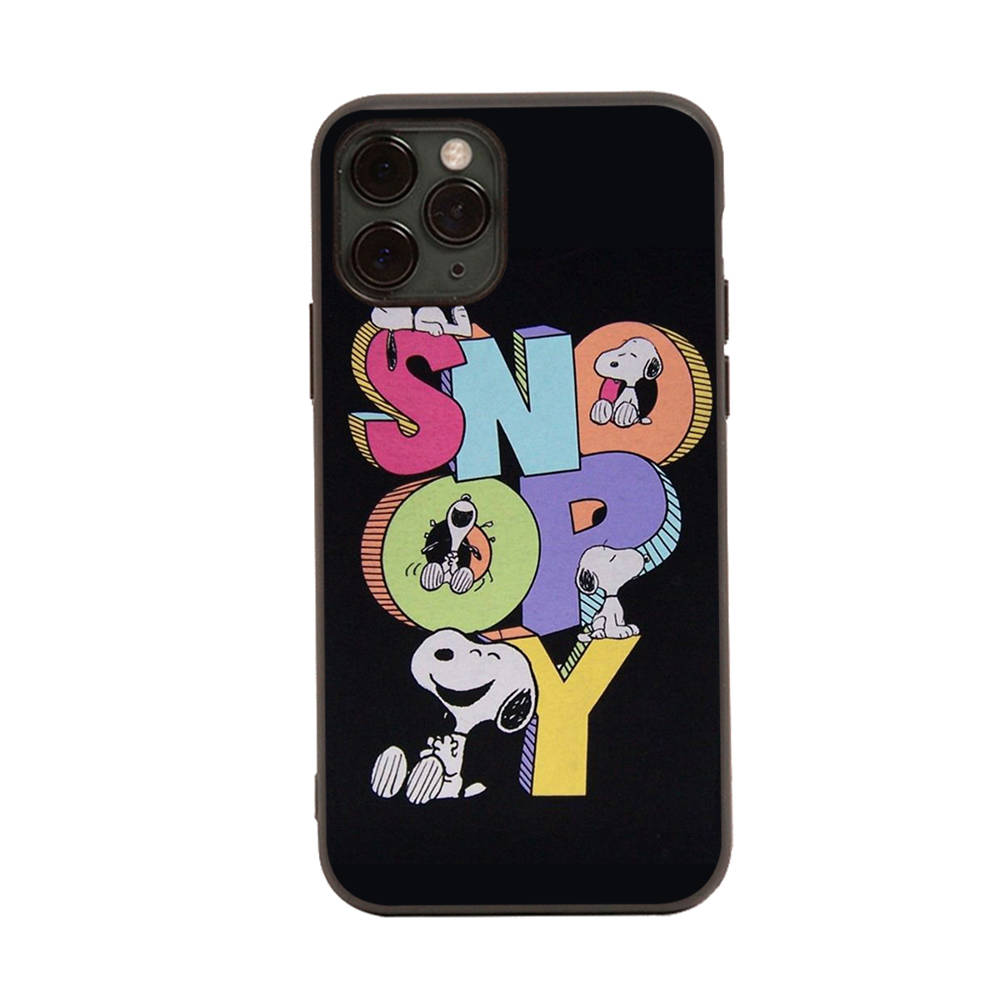 SM7 Snoopy черный мягкий чехол для iPhone 16 15 Plus 14 13 Pro 8 SE XR XS Max P30 Nova 5T Y5P Y6 Y7 Y8P Y9 Realme C30 C33 C31 VIVO Y36 V27