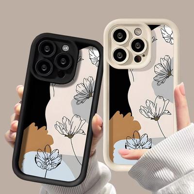 Цветочный арт-стиль для чехла мобильного телефона iPhone17ProMax 16 Apple 17 матовый 14/15 Премиум 13