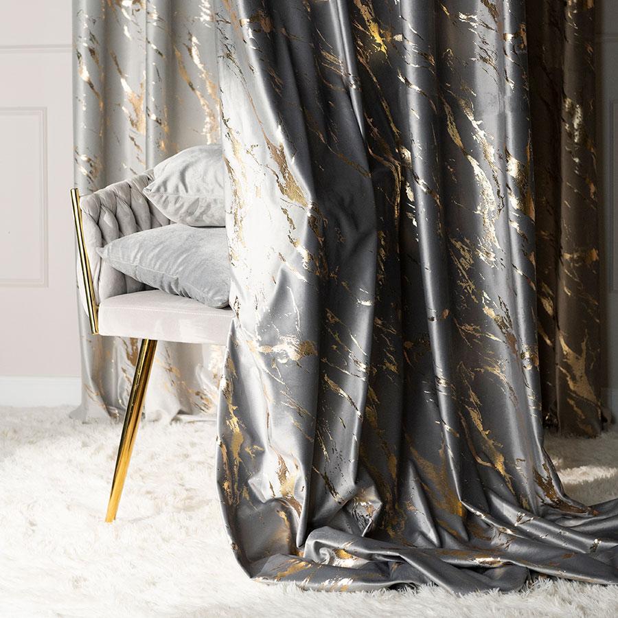Marma - Ready-made curtain with eyelets - 140x250cm - Light with print