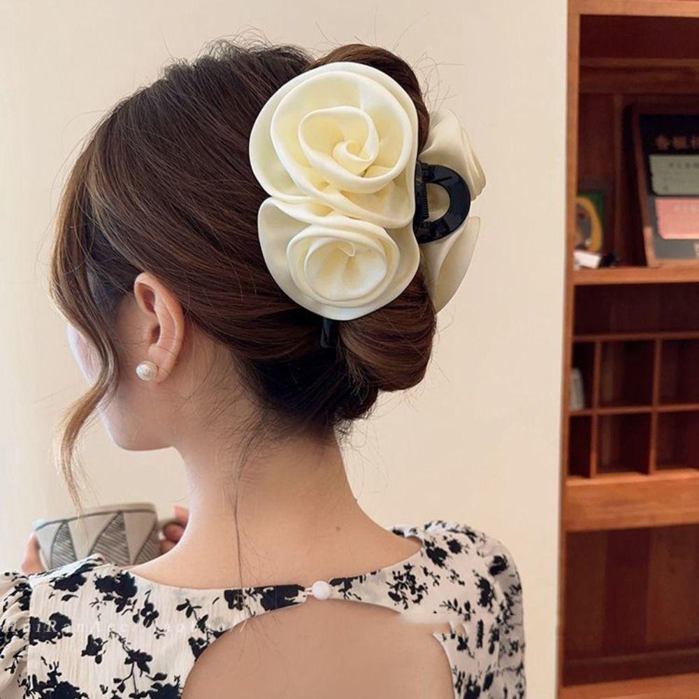 Цветок Цветок Заколка для волос Корейский стиль Большой размер Заколка для волос Мода Красная роза Зажим для волос Девочки