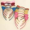12pcs/set Girls Cat Ear Headbands Matte Plastic Headband Kitty Ears Hairbands Family Decoration Party Hair Accessories