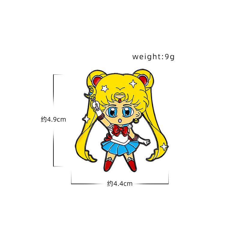 Anime Peripheral Brooch Sailor Moon Hare Cartoon Cute Girl School Bag Decoration Dripping Oil