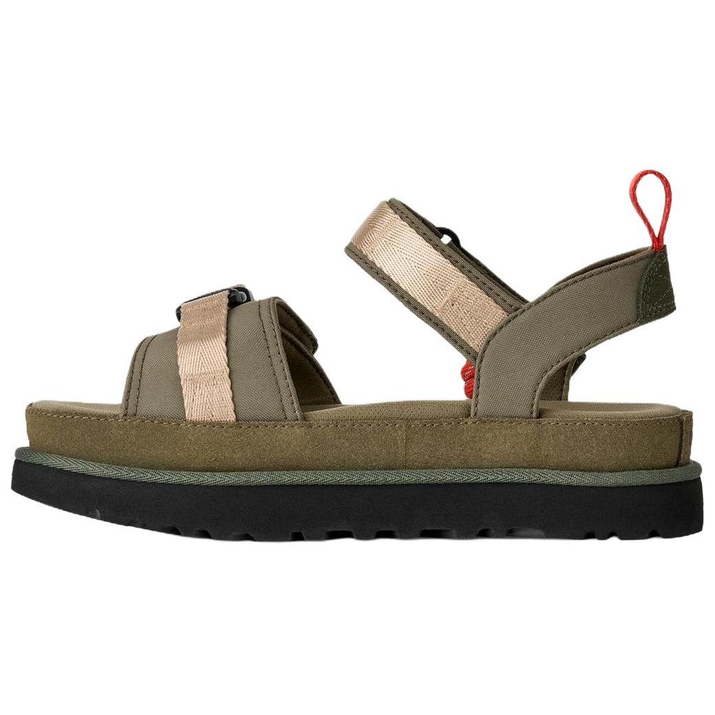 UGG Золотые Семейные Коровья Раздельная Кожа Повседневные Универсальные Пляжные Сандалии Женские Сандалии Оливково-Зеленые 1180070-BTOL