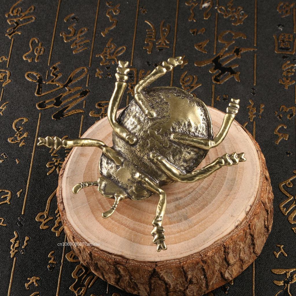 Solid Brass Beetle Ladybug Figurines Miniatures Tea Pet Funny Insect Crafts Collection Desktop BIG Ornaments Home Decorations