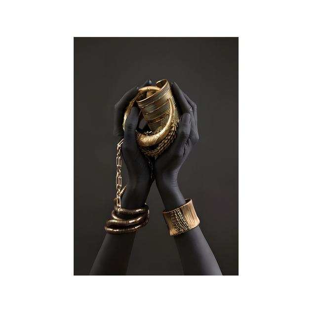 Африканский женский домашний фон, настенная живопись на холсте, золотые и серебряные украшения, ручная печать плакатов, картина для комнаты