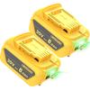 8.0Ah Замена для аккумулятора Dewalt 20V Max, Совместим с аккумулятором Dewalt 20V Battery Max XR DCB207 DCB206 DCB204 DCB201 DCB200 Серии DCD/DCF/DCG 2 шт.
