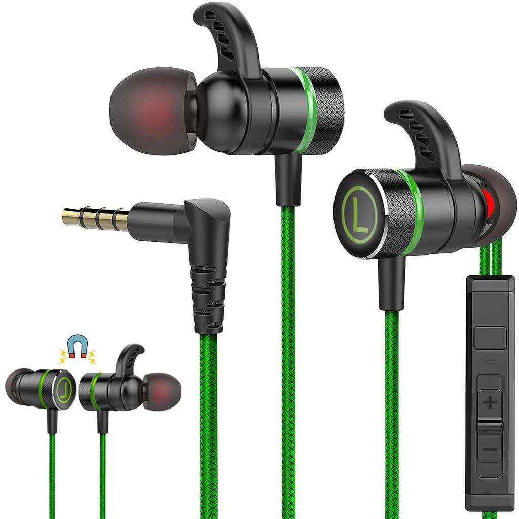 Funnis Wired Earphones with Stereo Surround Noise Canceling Wired Gaming Wired TPE High Ear Shell Is Close To Magnetic Absorption Earphones Wired