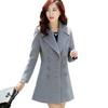 Осенне-зимняя шерстяная куртка, женская одежда, двубортное шерстяное пальто средней длины, тонкая элегантная женская корейская верхняя одежда, S-3XL