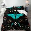 Green Moth Three-Piece Quilt Cover 3D Digital Printing Bedding Set Bohemian Windbed Cover