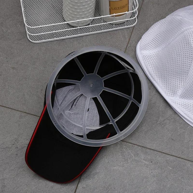 Hat washing bag, washing machine hat protection bag, hat cleaning laundry bag, anti-deformation mesh organizing bag with zipper.
