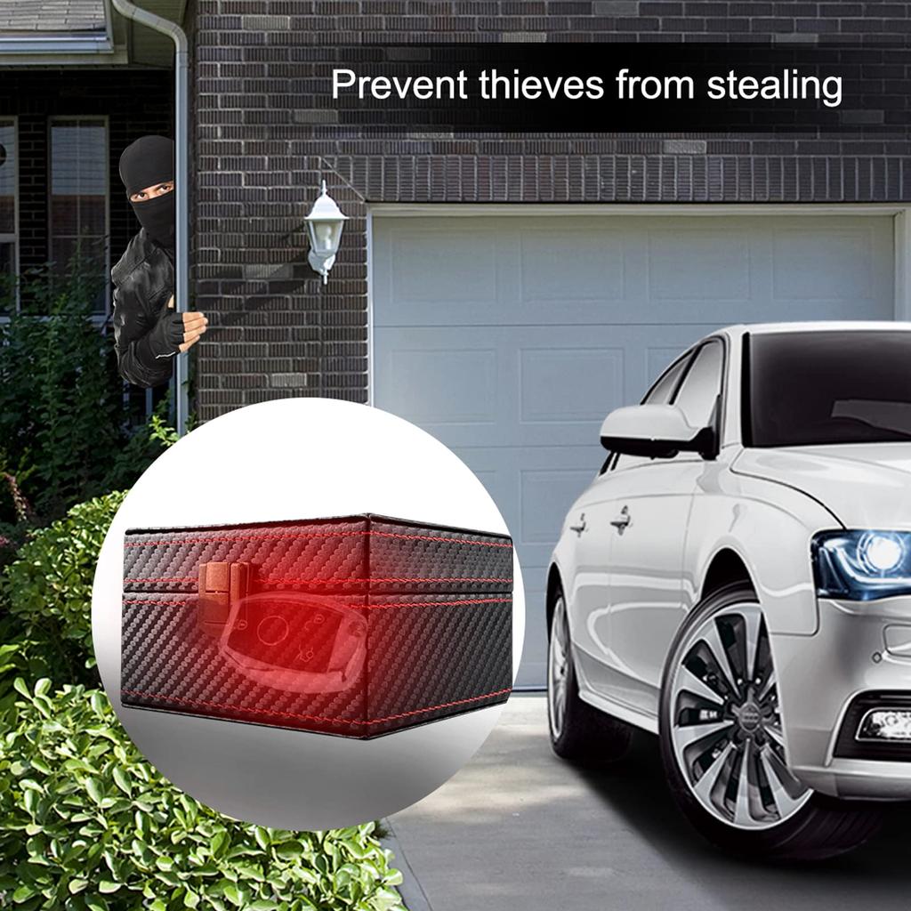 Коробка Фарадея для автомобильных ключей, коробка для блокировки бесключевого сигнала, карбоновый чехол Фарадея, защищенный от взлома ящик для автомобильных ключей (Маленькая коробка)