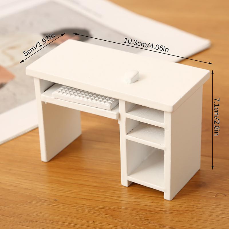 1 комплект Деревянный компьютерный стол Набор мышь клавиатура 1/12 Кукольный домик Мебель для кабинета Декорация Реквизит для микросцены