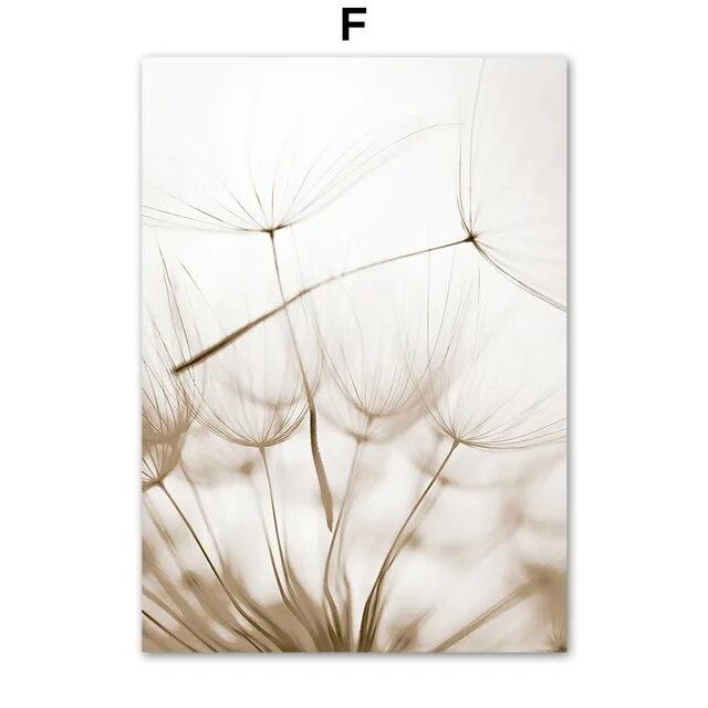 Одуванчик Рид фиолетовый цветок морская трава закат плакат на скандинавскую тему фотографии настенная живопись печать на холсте украшение для гостиной