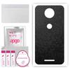 apgo Protective Skin Sticker for the Back Compatible with Motorola Moto C, Wrap Film, Foil, Vinyl - Pattern Black Honeycomb