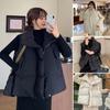Женское зимнее хлопковое пальто с отложным воротником, утолщенное, с подкладкой, свободное, ветрозащитное, на молнии, жилет для повседневной носки, для улицы, офиса
