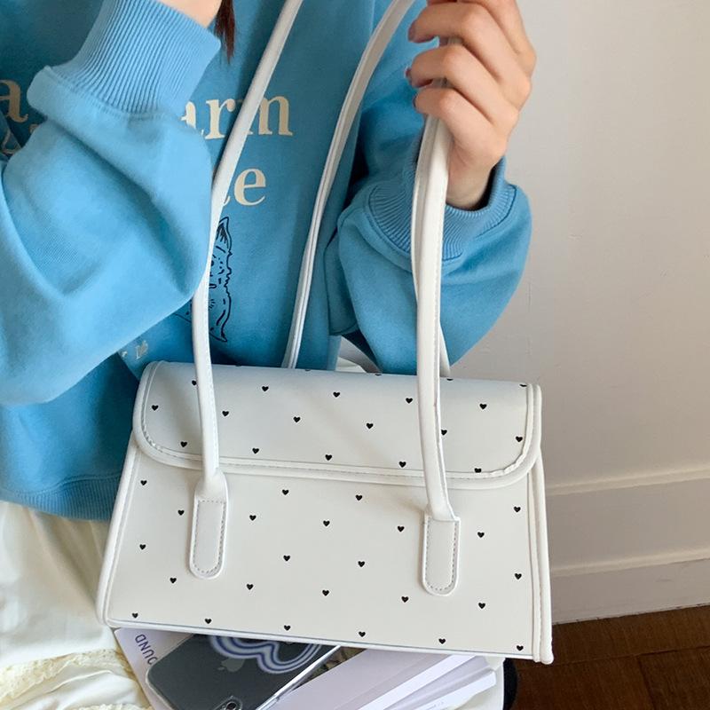 Летняя портативная сумка-тоут в горошек, женская новая модная и повседневная нишевая сумка под мышкой, вместительная сумка через плечо