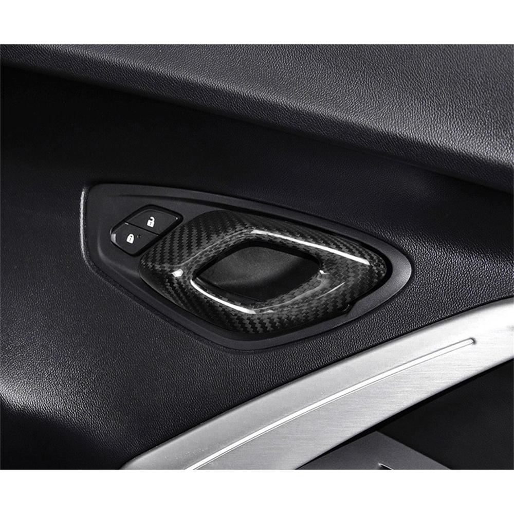 НАСТОЯЩИЙ ЖЕСТКИЙ Карбоновый Чехол-Накладка на Панель Дверной Ручки Черный Для Chevrolet Camaro 16-23