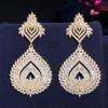 CMM Luxury Gold Color Long Drop Earrings Women Dress Jewelry