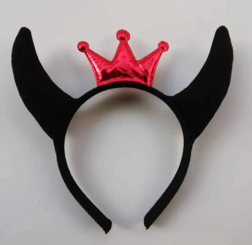 Золотой блестящий головной убор с дьявольскими рожками из пайеток для рождественского и хэллоуинского выступления.