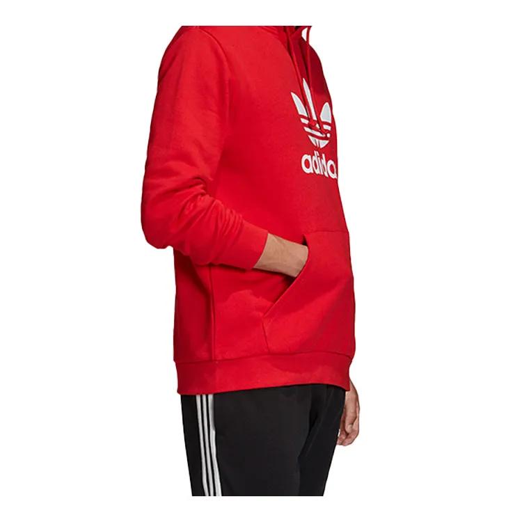 Adidas Originals Trefoil Sweatshirts Men's Bright Pink Red Fluorescent Hooded Moderate Regular (Unisex) Sweatshirts FM3783