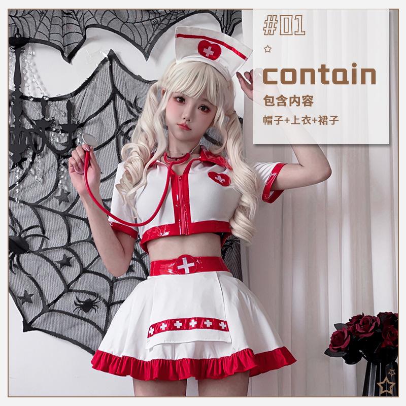 Halloween Adult Costume European and American Foreign Trade Sexy Nurse Costume Doctor Uniform Nurse Skirt Stage Performance Costume Large Size