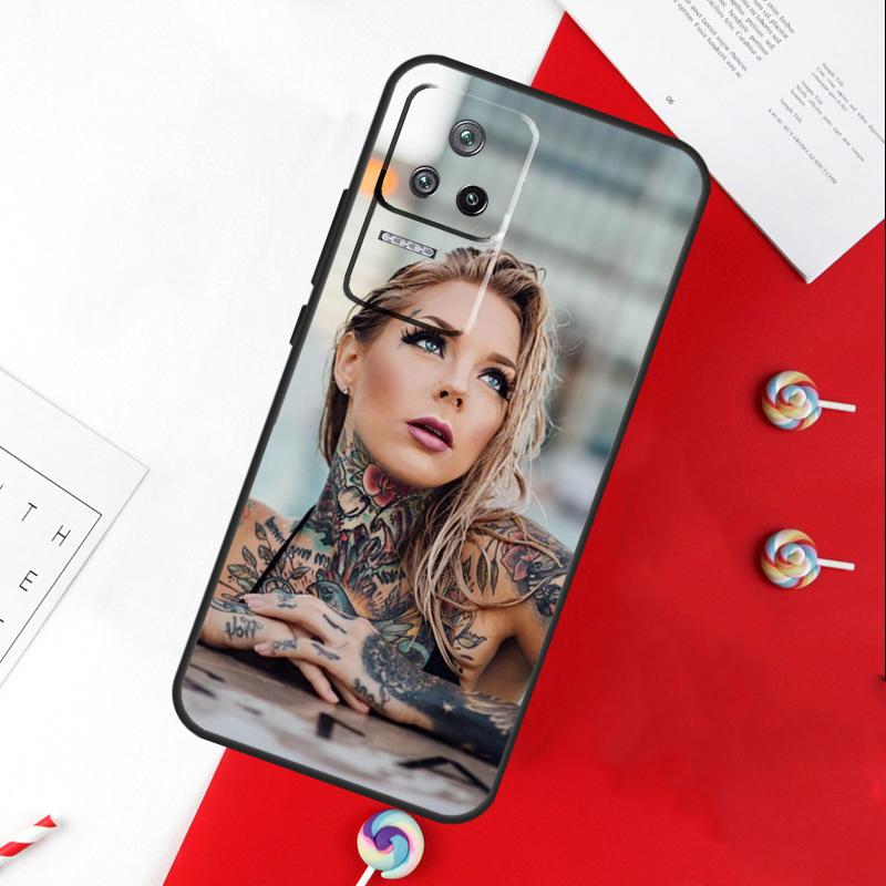 Сексуальная Девушка с Татуировкой на Рукаве Чехол Для Xiaomi 14T 11T 12T 13T Pro 13 14 15 Ultra POCO X7 Pro X3 X5 X6 F5 F6 M6 Pro Чехол