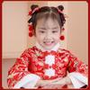 Tassel Children Wig Hairpin Flower Red Bow Hairpin Lovely Chinese New Year Headwear  Baby