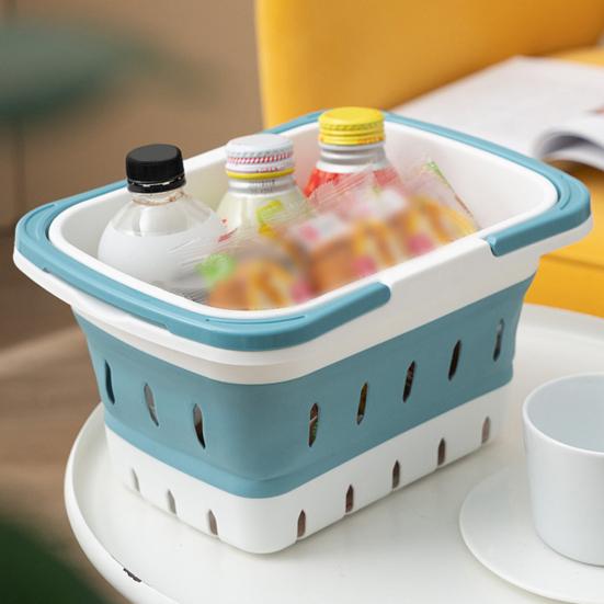 Storage Basket Portable Folding Plastic Bath Caddy with Handle Large Capacity Strong Load-bearing Travel Bathroom Organizer