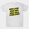Футболка женская Who Lives Who Dies Harajuku Print Kawaii футболка летняя с коротким рукавом женская футболка топ футболка