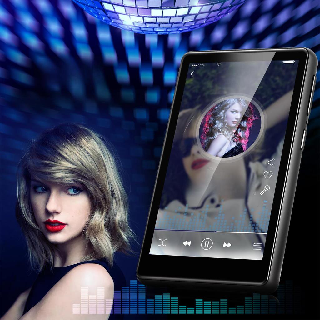 4.0" WiFi Bluetooth MP4 Player - Full Touch Android, Lossless MP3 Portable Music Player